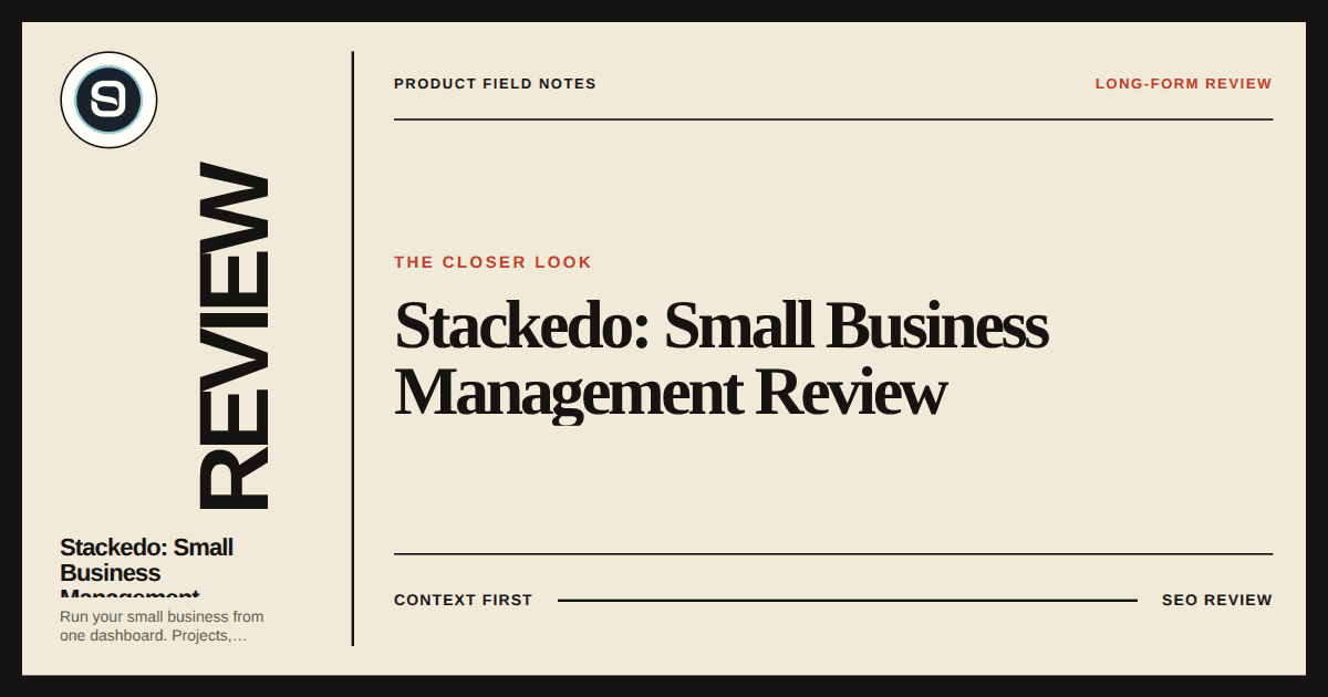 Stackedo: Small Business Management Review: One Dashboard for the Solo Owner