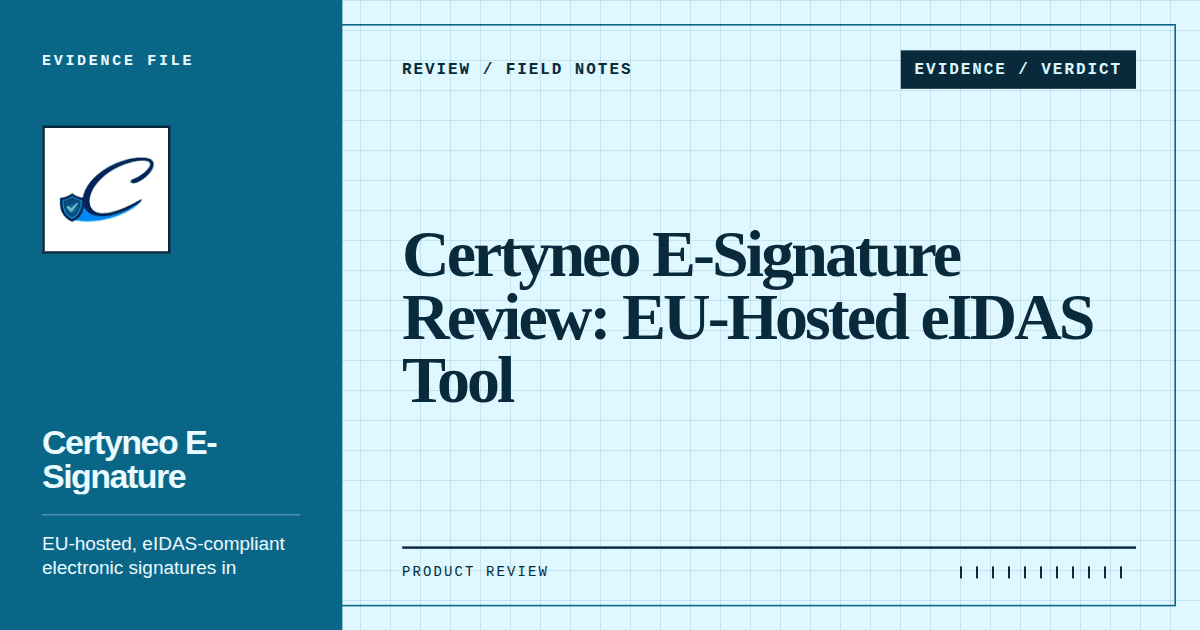 Certyneo E-Signature Review: EU-Hosted eIDAS Signatures With a Free Tier